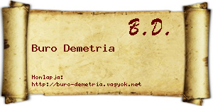 Buro Demetria névjegykártya